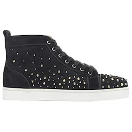 Christian Louboutin-Christian Louboutin Louis Orlato suede spike stud crystal sneaker-Black
