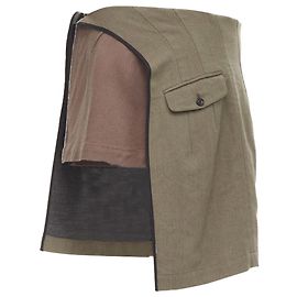 Junya Watanabe 1997 wool Red deconstructed asymmetric mini skirt Green