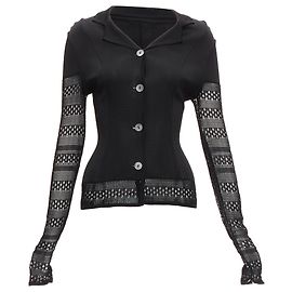 Cardigan à manches en crochet ouvert John Galliano Noir