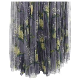 Dior-Dior floral print cotton tulle midi skirt-Green