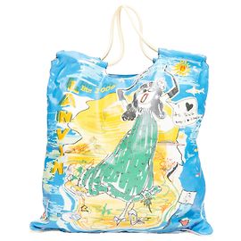 Lanvin singing cartoon print laminated canvas tote bag Blue