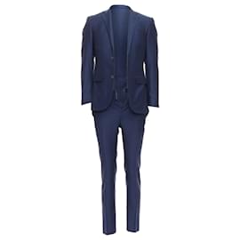 Corneliani-Corneliani Super 110's extra fine virgin wool slim suit-Blue,Navy blue