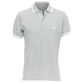 Dior-Dior Homme cotton pique bee striped polo shirt-Grey