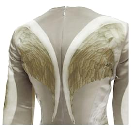 Alexander Mcqueen-Alexander McQueen Angels Demons embellished chiffon skirt gown-Grey