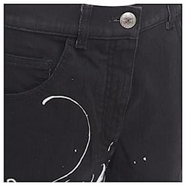 Chanel-Chanel 22C CC horoscope star print wide leg jeans-Black