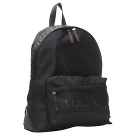 Versace La Greca 90's logo nylon backpack bag Black