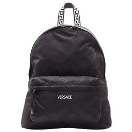 Versace La Greca Greek Key 90's logo backpack bag Black