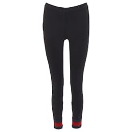 Gucci-Gucci viscose blend Red web cuff tapeRed pants-Black
