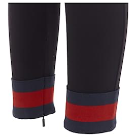 Gucci-Gucci viscose blend Red web cuff tapeRed pants-Black