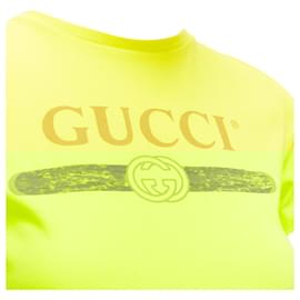 Gucci-Gucci Kids Logo Crew Neck Tshirt-Yellow