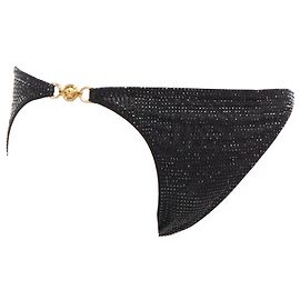 Versace crystal embellished Medusa bikini bottom Black
