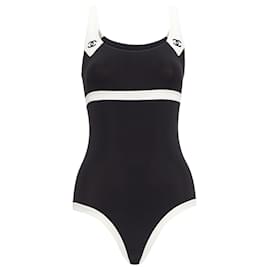 Chanel-Chanel CC colorblock swim bodysuit-Black