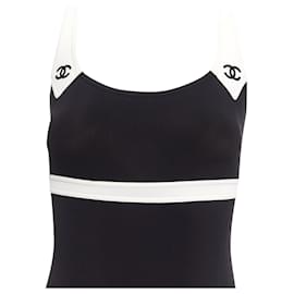 Chanel-Chanel CC colorblock swim bodysuit-Black