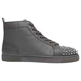 Christian Louboutin-Christian Louboutin Lou Spikes Orlatno studded toe high top sneaker-Brown