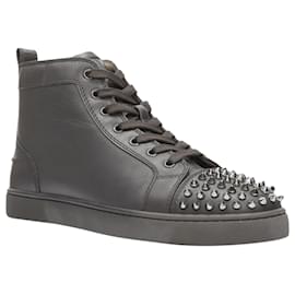 Christian Louboutin-Christian Louboutin Lou Spikes Orlatno studded toe high top sneaker-Brown