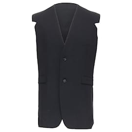 Raf Simons-Raf Simons wool v cut armhole waistcoat-Black