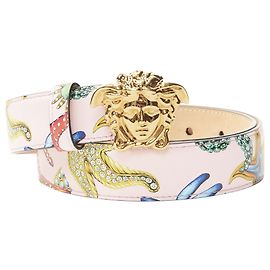 Cinto de couro Versace La Medusa Rosa