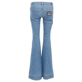 Dolce & Gabbana denim logo metal pocket flared bell jeans Blue