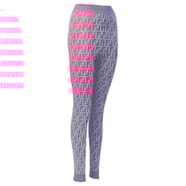 Fendi-Fendi Nicki Minaj Prints On Runway FF Zucca leggings-Pink