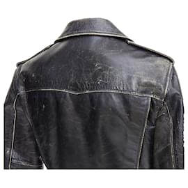 Saint Laurent-Saint Laurent calfskin distressed classic biker jacket-Black