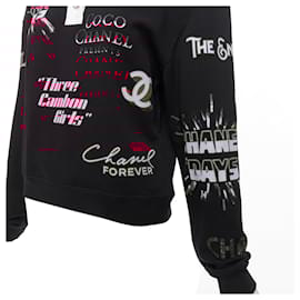 Chanel-Chanel CC Logo Graphic Cotton 5 Button Polo Shirt-Black