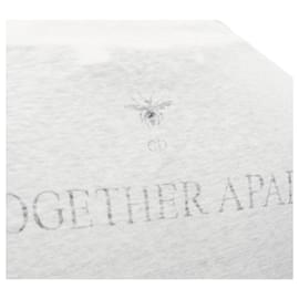 Dior-Dior MMXX Together Apart Print Washed Cotton Linen Sleeve Tshirt-White,Cream