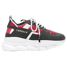 Versace-Versace Chain Reaction suede low top chunky sneaker-Black