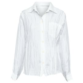 Issey Miyake Pleats Please plisse pocketed shirt White