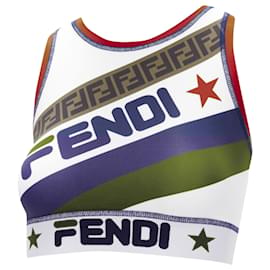 Fendi-Fendi FILA Mania Zucca logo print piece bikini set-Blue