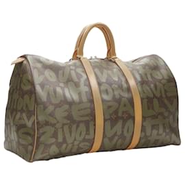 Louis Vuitton-Louis Vuitton Stephen Sproe Graffiti khaki monogram Keepall bag-Brown