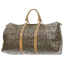 Louis Vuitton-Louis Vuitton Stephen Sproe Graffiti khaki monogram Keepall bag-Brown
