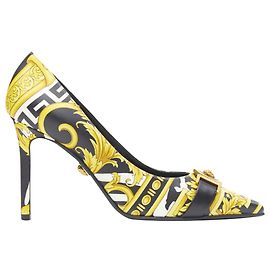 Versace Wild Barocco Medusa strap heel Golden Metallic