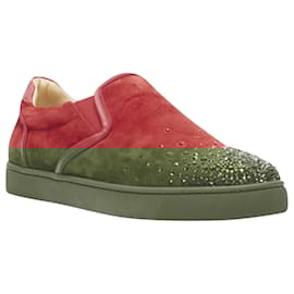 Christian Louboutin-Christian Louboutin Sailor Boat suede sneaker-Red