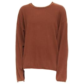Issey Miyake-Issey Miyake MEN cotton blend ribbed long sleeve sweater-Brown