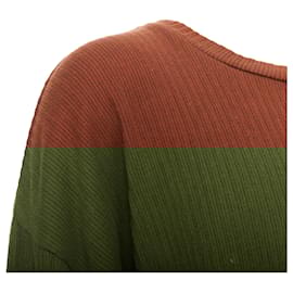 Issey Miyake-Issey Miyake MEN cotton blend ribbed long sleeve sweater-Brown