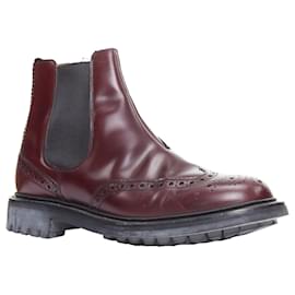 Church's-Church'S Ketsby perforated polished chelsea boots-Red,Dark red
