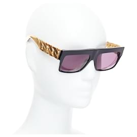 Céline-Celine Phoebe Philo Runway gold chunky chain metal sunglasses-Black