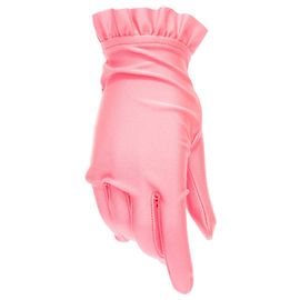 Balenciaga Demna shiny lycra ruffle edge short gloves Pink