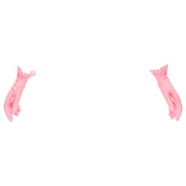 Balenciaga-Balenciaga Demna shiny lycra ruffle edge short gloves-Pink