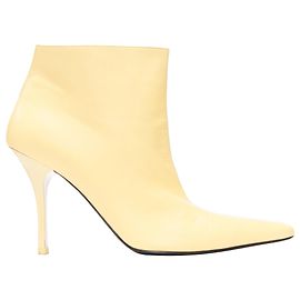 Céline Botas de tacón alto de cuero nude con punta afilada de Celine Phoebe Philo Castaño Carne