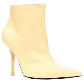 Céline-Celine Phoebe Philo nude leather pointed toe high heel ankle boots-Brown,Flesh