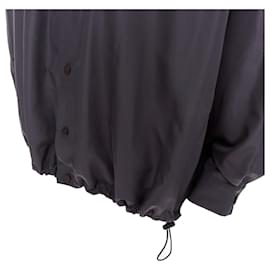 Bottega Veneta-Bottega Veneta dark nylon button anorak shell jacket-Grey