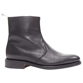 Thom Browne leather tab zip ankle boots Black
