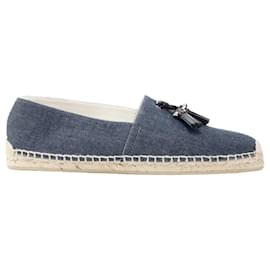 Christian Louboutin-Christian Louboutin denim stud tassel espadrille shoes-Blue
