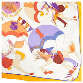 Hermès-Hermes silk Un Amour De Cheval print scarf-Multiple colors