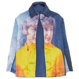 Undercover Cindy Sherman print yellow polyester silk jacket Blue
