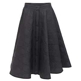Dior-Dior Macrocannage diamond quilted button front midi skirt-Black