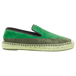 Céline-Celine Phoebe Philo Suede Grosgrain Jute Espadrilles-Green