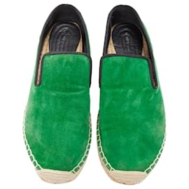 Céline-Celine Phoebe Philo Suede Grosgrain Jute Espadrilles-Green