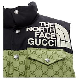 Gucci-Gucci The North Face GG Monogram Padded Vest Jacket-Brown,Beige